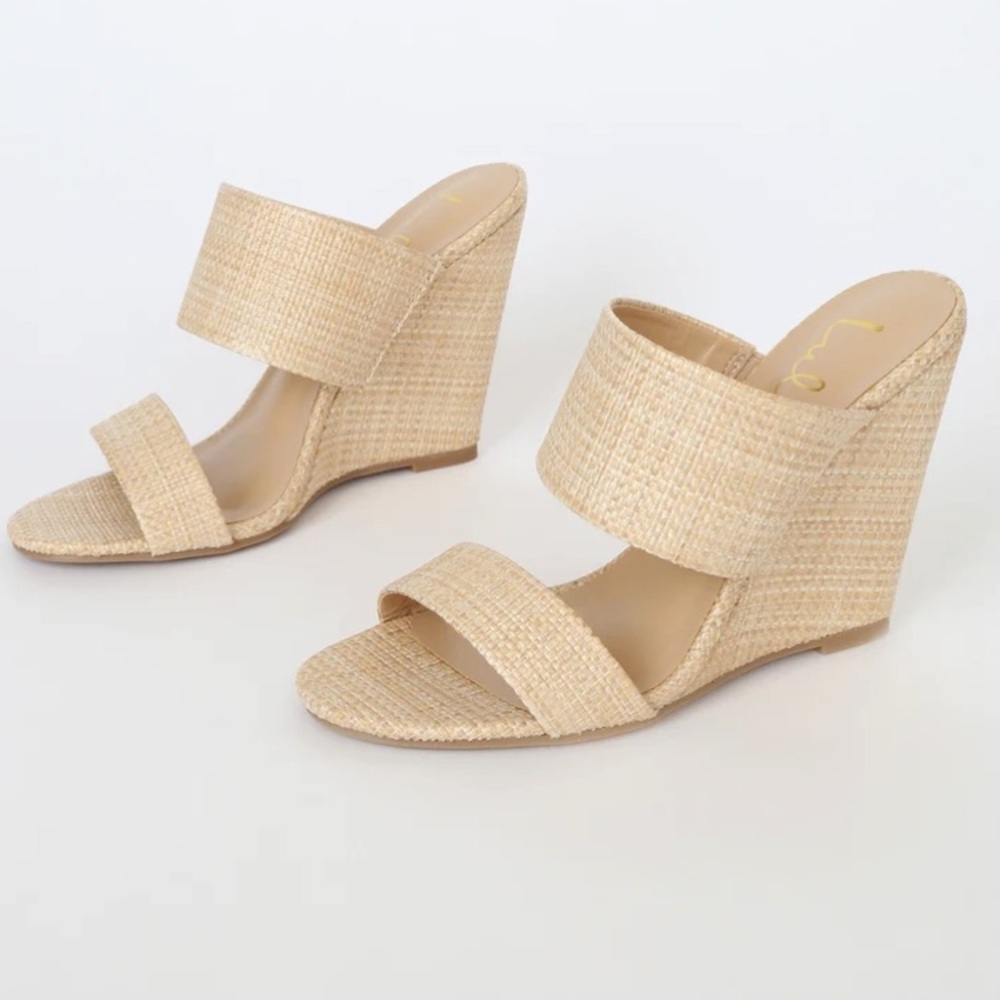 Biava Natural Raffia Wedge Sandals Style 1156371